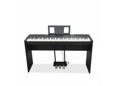 Piano digital en negro brillante