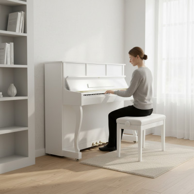 Este piano digital blanco ofrece creatividad y estilo incomparables