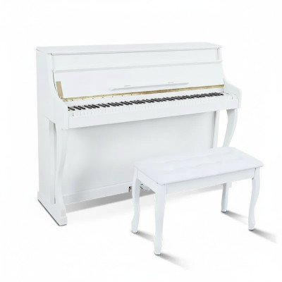 Piano digital con tapa completamente abierta, acabado de alta calidad