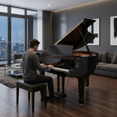 Piano digital negro