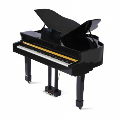 Piano digital negro con acabado brillante