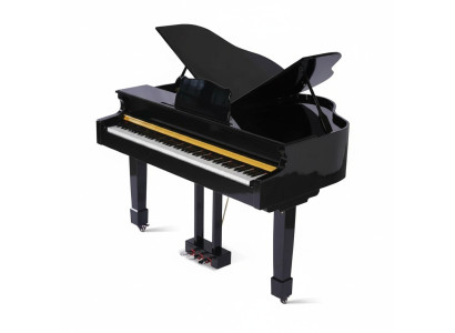 Piano digital negro con acabado brillante