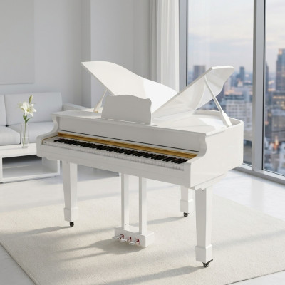 Piano digital blanco brillante