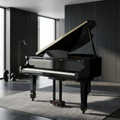 Piano digital negro brillante