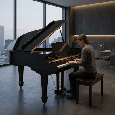 Piano digital negro