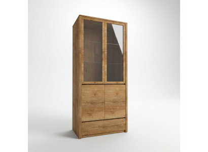 Buffet vitrina con puertas de vidrio y cajón