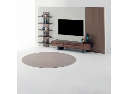 Wohnwand Set Modern Braun Elegant TV Board Regal Luxus Anbauwand