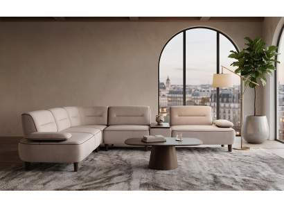 Wohnzimmer Set Ecksofa Couchtisch Modern Braun Vielseitig Stilvoll