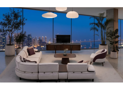 Wohnzimmer Set Ecksofa TV-Lowboard Sessel Couchtisch Modern Funktional