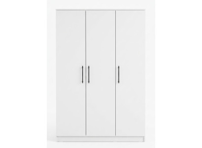 Weißer 3-türiger Kleiderschrank Holzschrank modern Schlafzimmermöbel