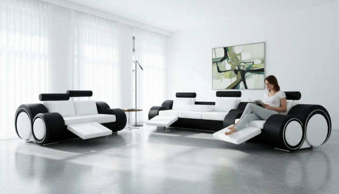 SOFÁ DE CUERO 321 JUEGO DE SOFÁS ASIENTOS RELAX TAPIZADO SOFÁ SOFÁ SET