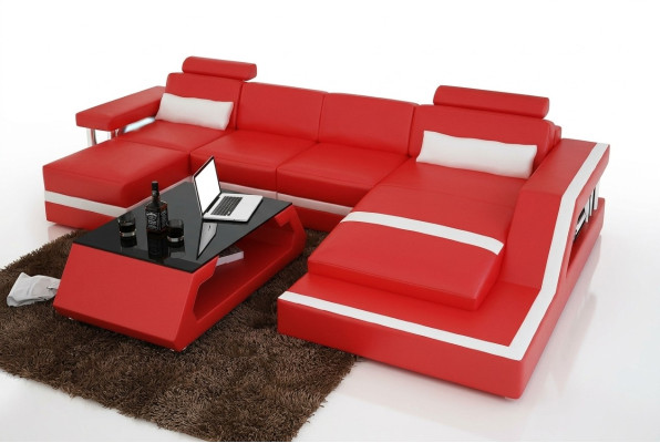 Sofá de esquina de diseñador Sofá de salón Big Moderno Sofá de cuero Sofá Seccional Hamurgo III