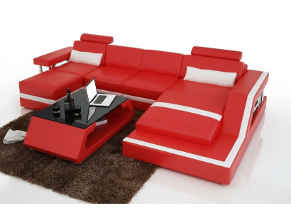 Sofá de esquina de diseñador Sofá de salón Big Moderno Sofá de cuero Sofá Seccional Hamurgo III