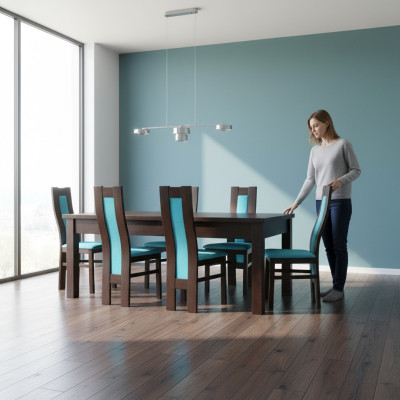 Mesa + 6 sillas Conjunto de sillas de comedor Juego de mesa moderna Mesas nuevas