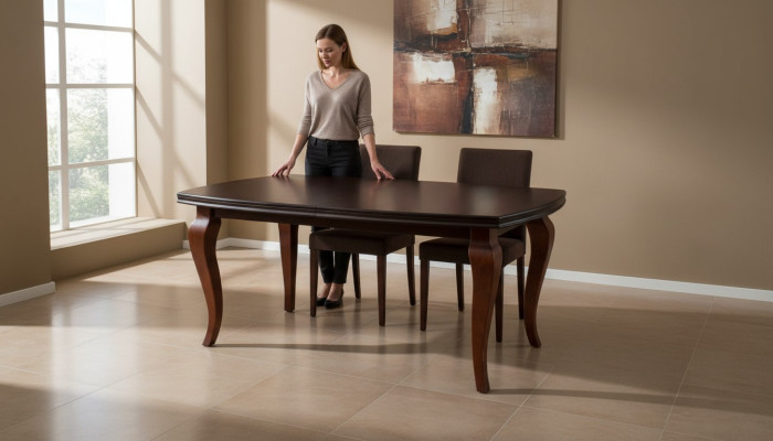 Mesas Mesa de comedor clásica de madera Mesa de madera clásica Mesas de comedor S23