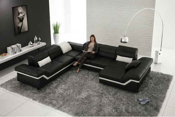 SOFÁ DE CUERO XXL SALA DE ESTAR SOFÁ DE ESQUINA DISEÑO SOFÁ SOFÁ JUEGO DE SALA SOFÁ DE ESQUINA NUEVO