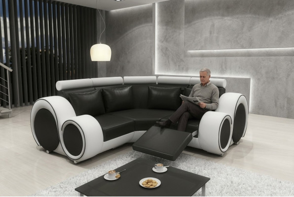 Sofá de esquina Sofá Couch BERX Polster Wohnlandschaft Cuero Sofás de esquina Conjunto de sofás en forma de L