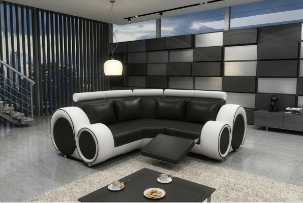 Sofá de esquina Sofá Couch BERX Polster Wohnlandschaft Cuero Sofás de esquina Conjunto de sofás en forma de L