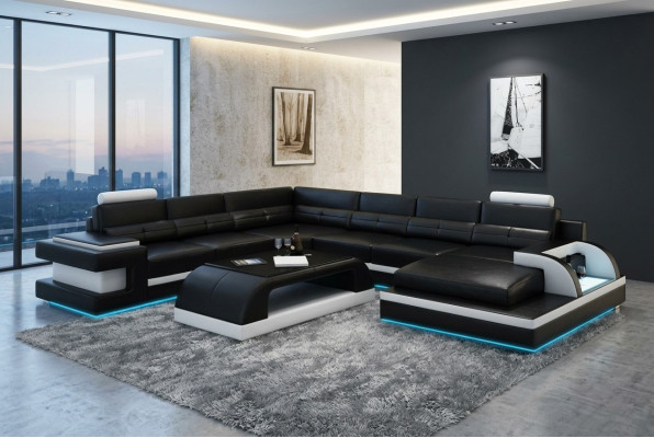 Sofá de cuero Sofá Sofá de esquina Sofá de diseño moderno Conjunto de esquina Diseño Moderno Sofá L6017.