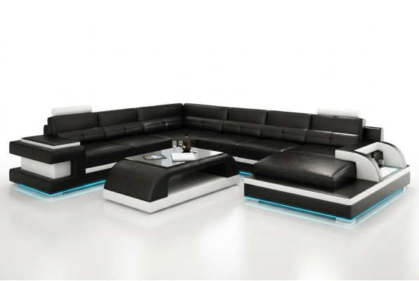 Sofá de cuero Sofá Sofá de esquina Sofá de diseño moderno Conjunto de esquina Diseño Moderno Sofá L6017.