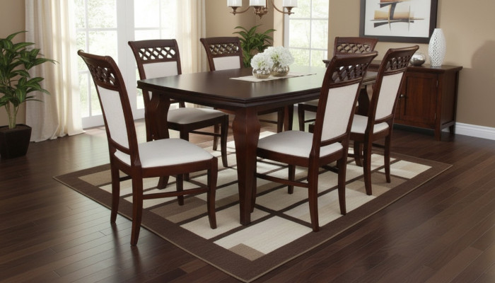 Mesa de comedor + 6 sillas Juego de comedor Conjunto de comedor Mesa clásica Mesas