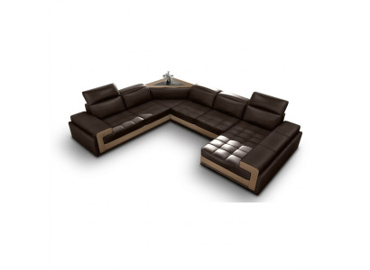Sofá de cuero Sofá Sofá de esquina de sofá de salón moderno de esquina decoración de diseño conjunto