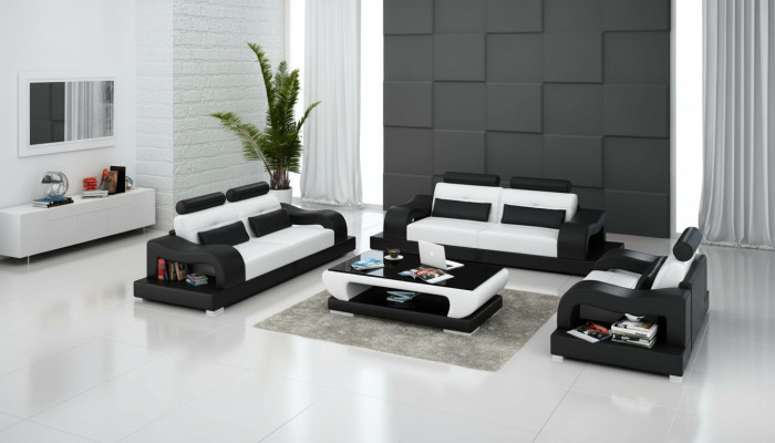 Sofá de cuero sofá conjunto de sofás conjunto de sala de estar 3+2+1 asientos conjunto de diseño moderno G8005D