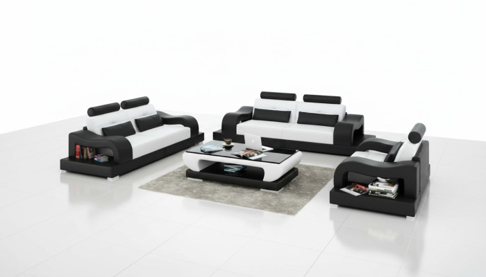 Sofá de cuero sofá conjunto de sofás conjunto de sala de estar 3+2+1 asientos conjunto de diseño moderno G8005D