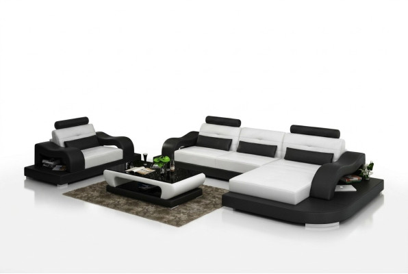 Sofá de cuero Sofá sofá conjunto de sala de estar Sofá esquinero Sillón diseño moderno Sofá G8005E