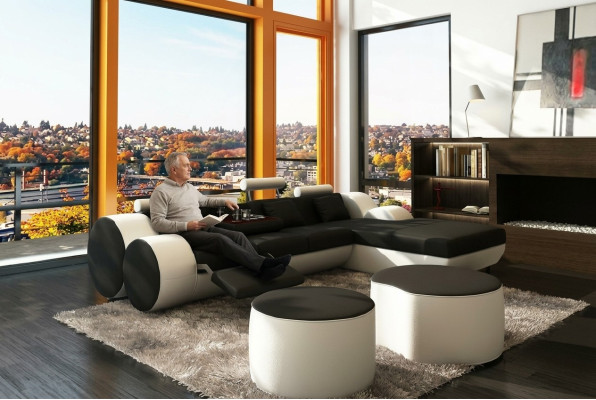 SOFÁ DE CUERO DEL DISEÑADOR CONJUNTO DE ESQUINA SOFÁ DE ESQUINA EN CUERO SOFÁ DE ESQUINA COUCH DE CUERO