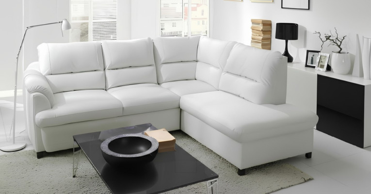 Sofá esquinero Eck Wahl Cuero Tela Caja y Cama Tapizado Textil Sofá Esquina Conjunto