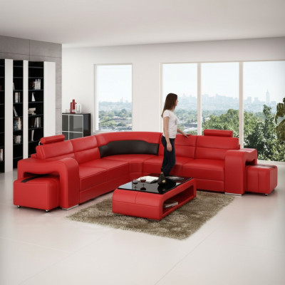 SOFÁ DE CUERO ESQUINERO, SOFÁ DE ESQUINA, SOFÁ DE DISEÑO, SOFÁ EN FORMA DE L, SOFÁ DE ASIENTO PISA
