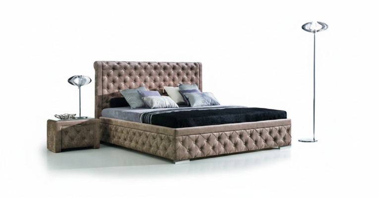 Una lujosa cama Chesterfield en un elegante estilo contemporáneo