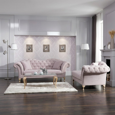 Chesterfield juego de sofás Set de sofá clásico con chaise lounge de estilo tradicional.
