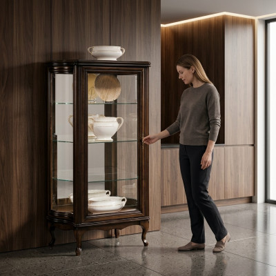 Vitrina clásica Armario Muebles italianos Vitrina Vitrinas Nuevo WW3-4