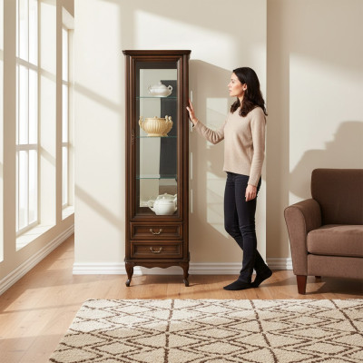 Vitrina clásica Armario Muebles italianos Vitrina Vitrina Nuevo W-1/2