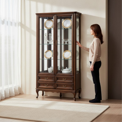 Clásico armario vitrina italiano Muebles vitrina Vitrina Nueva W-W2