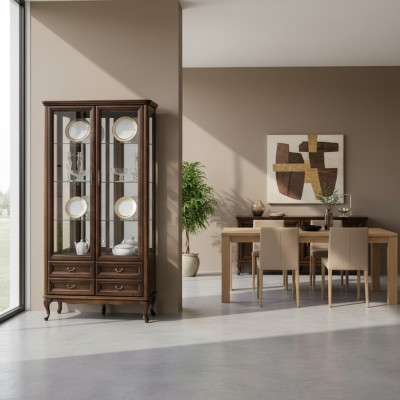 Clásico armario vitrina italiano Muebles vitrina Vitrina Nueva W-W2