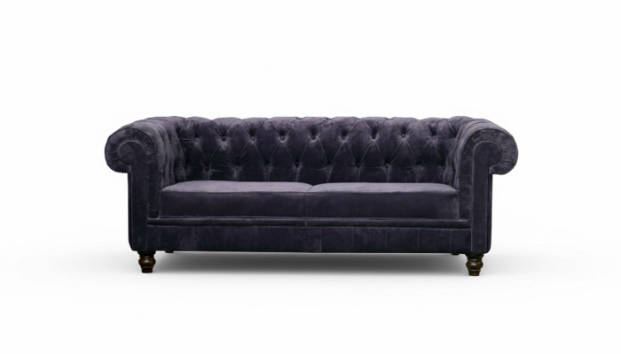 Sofá Chesterfield de diseñador noble, tapizado de tela de terciopelo de sofá asiento de textil.