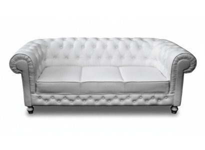 Sofá Chesterfield Conjunto 3 plazas de poliéster de cuero Sofás sofás WHITTBY