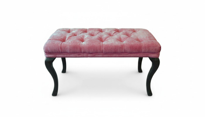 Chesterfield taburete taburete auxiliar otomana sofá cuero tela TORBAY II Nuevo