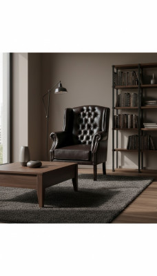 Sillón Chesterfield orejero sillón reclinable sofá relax de cuero sofá de dos plazas C.15
