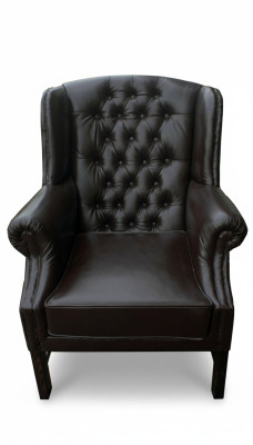 Sillón Chesterfield orejero sillón reclinable sofá relax de cuero sofá de dos plazas C.15