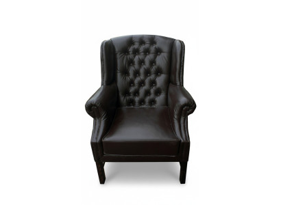 Sillón Chesterfield orejero sillón reclinable sofá relax de cuero sofá de dos plazas C.15