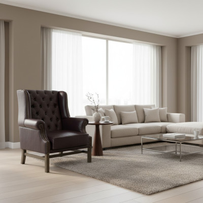 Chesterfield sillón orejero sillón sofá relax tapizado sofá de diseñador nuevo KINGS3