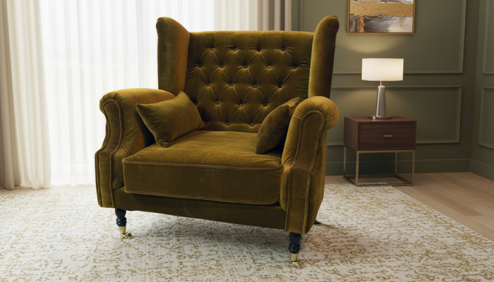 Chesterfield sillón de orejas sofá relax tapizado sofá de diseñador Liverpool