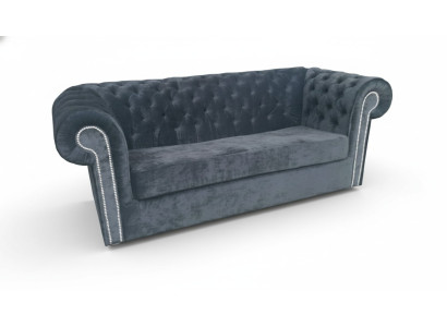 Chesterfield Terciopelo Textil Sofá Tapicería 3 Plazas Sofá Clásico Nuevo
