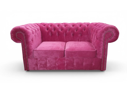 Chesterfield Textil Terciopelo Sofá Tela Sofá Tapizado 2 plazas Sofás clásicos ¡Nuevo!