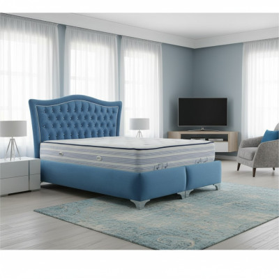 Cama Chesterfield Cama tapizada Cama doble Camas Grandes XXL Diseñador Cama de lujo Nueva