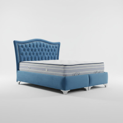 Cama Chesterfield Cama tapizada Cama doble Camas Grandes XXL Diseñador Cama de lujo Nueva